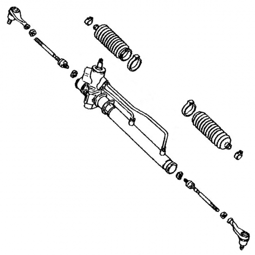 Рейка рулевая Daihatsu Storia '98-'04/ Toyota Duet '98-'04 (M100S, M110S, M112S, M101S, M111S, M100A, M110A, M101A, M111A) контрактная правый руль