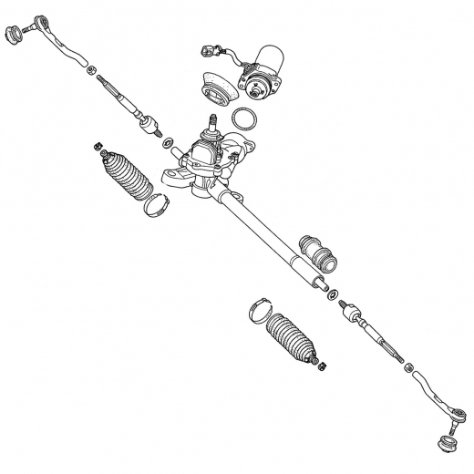 Рейка рулевая Honda Mobilio '01-'08/ Mobilio Spike '02-'08 (GB1, GB2, GK1, GK2) контрактная правый руль