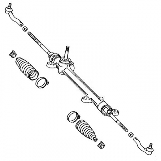 Рейка рулевая Toyota Noah '07-'14/ Noah '14-'24/ Voxy '07-'14/ Voxy '14-'24/ Esquire '14-'24 рулевой наконечник кривой контрактная правый руль 2WD