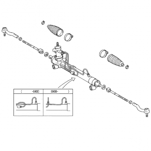 Рейка рулевая Toyota Voxy '01-'07/ Noah '01-'07 (AZR65G) контрактная правый руль 4WD