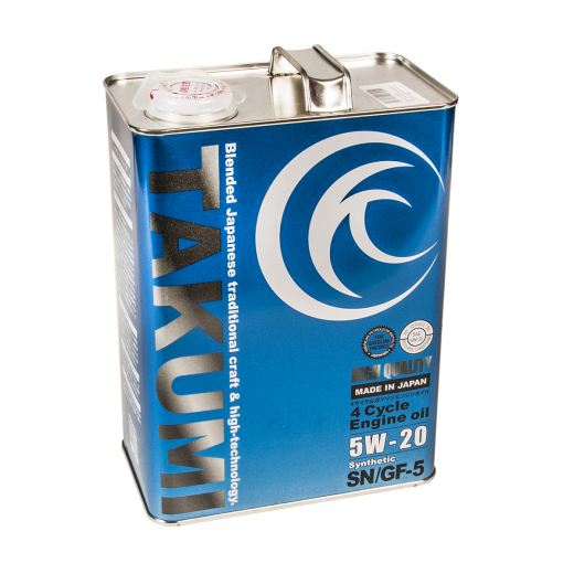 Масло моторное синтетическое 5W20 TAKUMI HIGH QUALITY Synthetic (HIVI) SN/GF-5 4л.