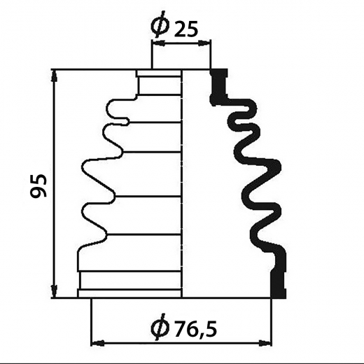 Пыльник шруса приводного вала наружный 1/56 Maruichi 66-416