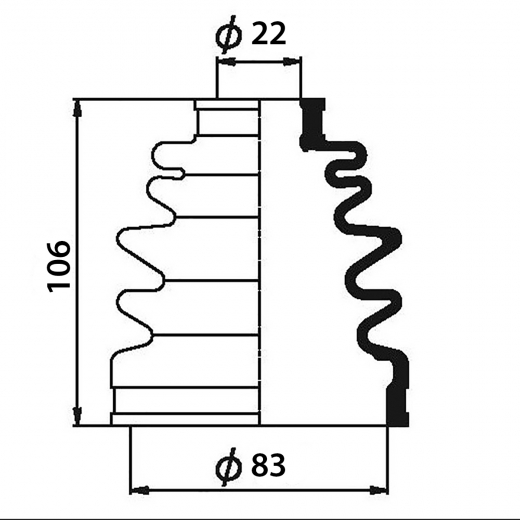 Пыльник шруса приводного вала внутренний Masuma MF-2062