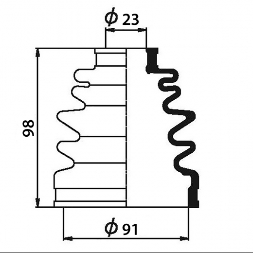 Пыльник шруса приводного вала наружный Masuma MF-2112