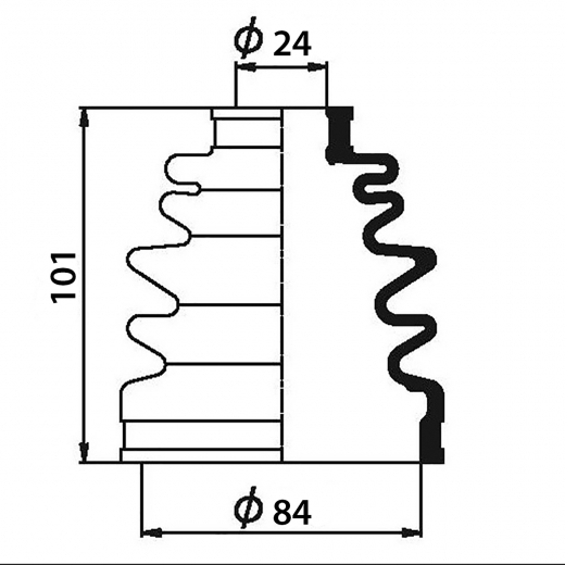 Пыльник шруса приводного вала наружный Masuma MF-2148