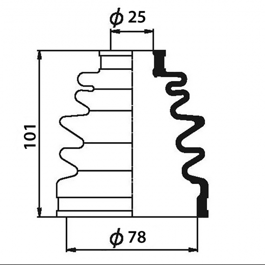 Пыльник шруса приводного вала внутренний Masuma MF-2043