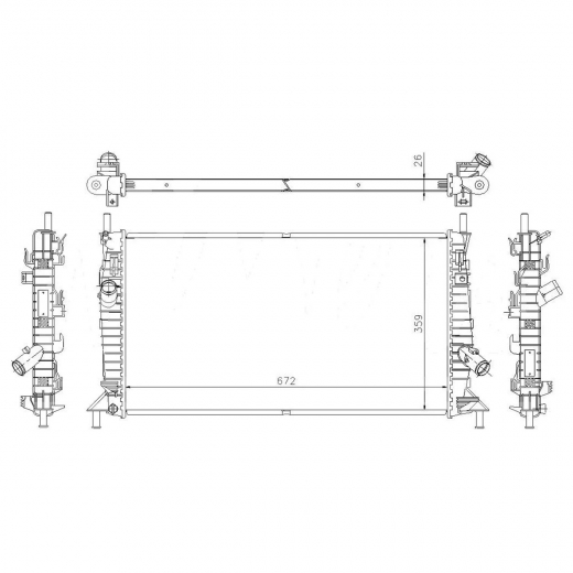 Радиатор охлаждения Mazda 3 '09-'13/ Axela '09-'13 (LF-VE, LF-VDS) AT SAT Китай