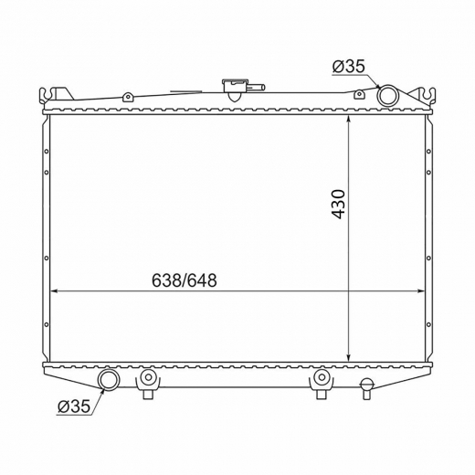 Радиатор охлаждения Nissan Terrano '86-'95/ Mistral '94-'97 (TD27T, TD27ETI) E.C.H.O.