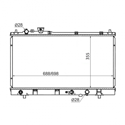 Радиатор охлаждения Mazda Premacy '99-'05/ Ford Ixion '99-'03 (FP-DE, FS-ZE) Panda