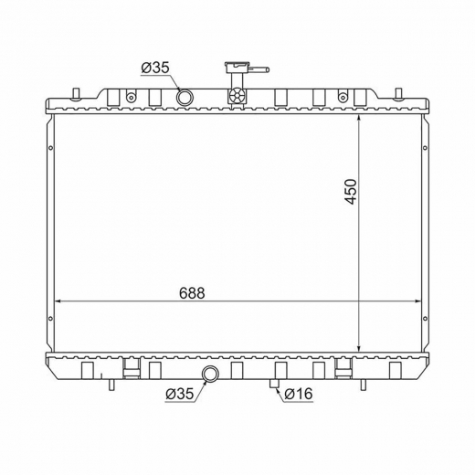 Радиатор охлаждения Nissan Serena '10-'16/ X-Trail '07-'15/ Suzuki Landy '10-'16 (MR20DD, MR20DE, QR25DE) E-CVT, MT Panda