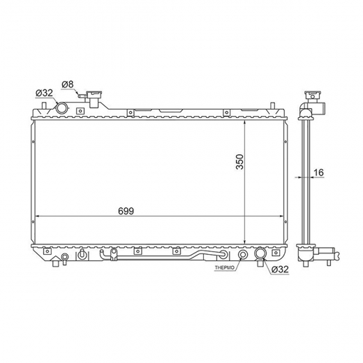 Радиатор охлаждения Toyota Rav4 '97-'00 (3S-FE, 3S-GE) Panda