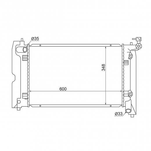Радиатор охлаждения Toyota Avensis '03-'08/ Corolla '02-'06 (1ZZ-FE, 3ZZ-FE) Panda