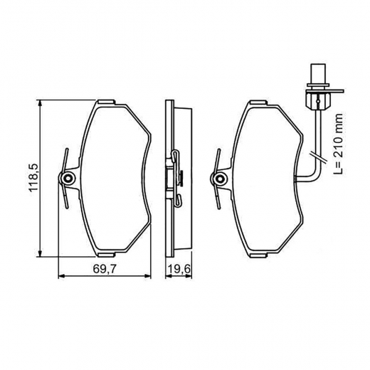 Колодки тормозные передние Just Drive JBP0285 дисковые датчик